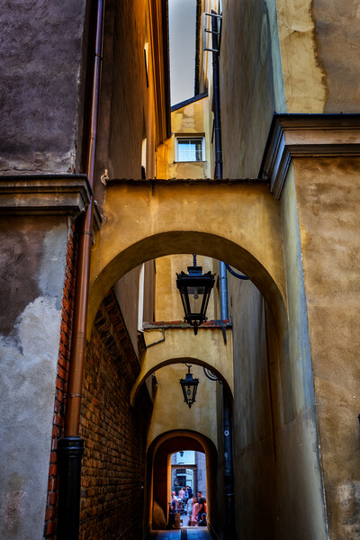 Narrow Passage in Old Town of Warsaw in Poland Picture Board by Artur Bogacki