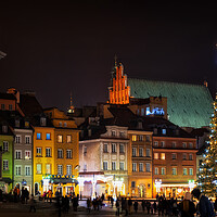 Buy canvas prints of Christmas Night in Old Town of Warsaw in Poland by Artur Bogacki