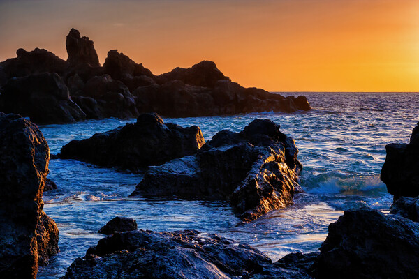 Tenerife Island Rocky Coast At Sunset Picture Board by Artur Bogacki