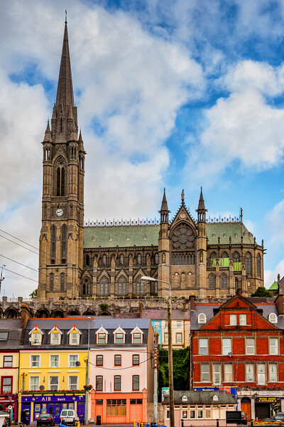 Cobh Town Houses And Cathedral In Ireland Picture Board by Artur Bogacki
