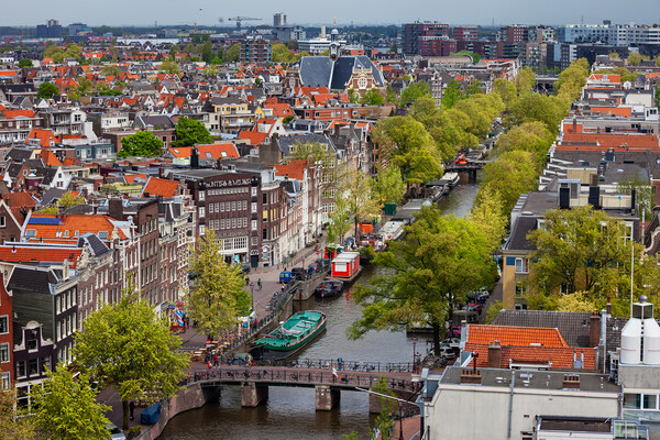 City of Amsterdam Aerial View in Netherlands Picture Board by Artur Bogacki