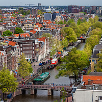 Buy canvas prints of City of Amsterdam Aerial View in Netherlands by Artur Bogacki