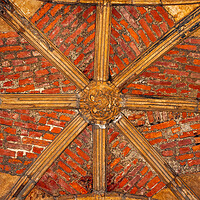Buy canvas prints of Exchequer Gate Medieval Ceiling In Lincoln by Artur Bogacki