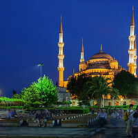Buy canvas prints of The Blue Mosque in Istanbul at Night by Artur Bogacki