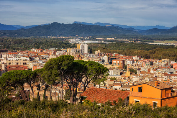 View Above Girona City Picture Board by Artur Bogacki