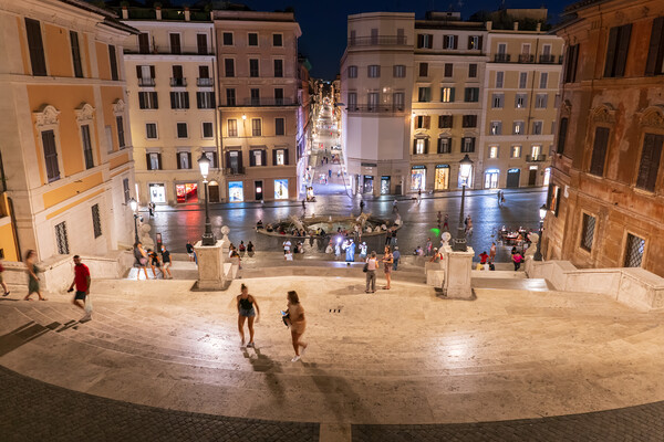 Spanish Steps and Square in Rome at Night Picture Board by Artur Bogacki