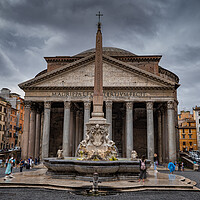 Buy canvas prints of Pantheon and Fountain in City of Rome by Artur Bogacki