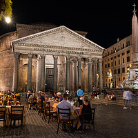 Buy canvas prints of Night at the Pantheon in Rome by Artur Bogacki