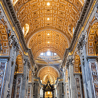 Buy canvas prints of Interior of St Peter Basilica In Vatican by Artur Bogacki