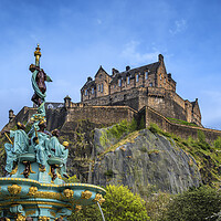 Buy canvas prints of Edinburgh Castle And Ross Fountain by Artur Bogacki
