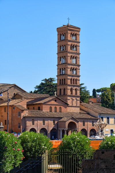 Bell tower of Basilica of Saint Mary in Cosmedin Picture Board by Artur Bogacki