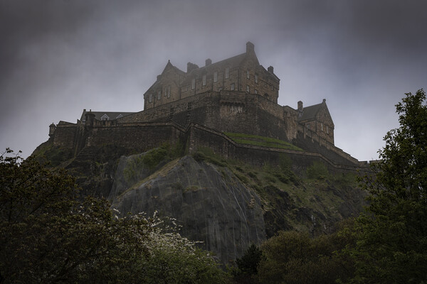 Edinburgh Castle In Clouds Picture Board by Artur Bogacki