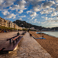 Buy canvas prints of Promenade And Beach In Blanes At Sunrise by Artur Bogacki