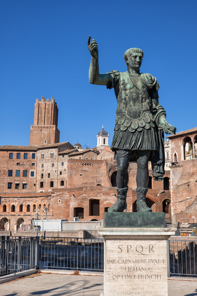Emperor Trajan Statue In Rome Picture Board by Artur Bogacki