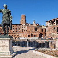 Buy canvas prints of Emperor Trajan Statue And Forum In Rome by Artur Bogacki