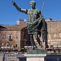 Buy canvas prints of Roman Emperor Caesar Augustus Statue In Rome by Artur Bogacki