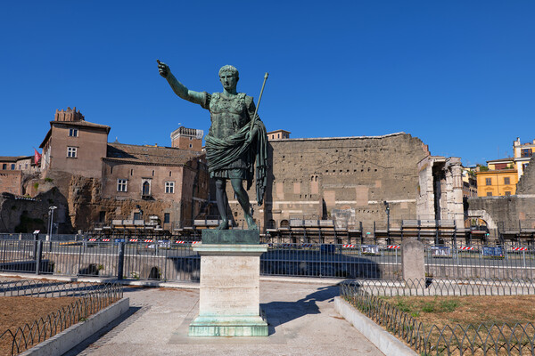 Roman Emperor Caesar Augustus Statue In Rome Picture Board by Artur Bogacki