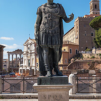 Buy canvas prints of Emperor Julius Caesar Statue in Rome by Artur Bogacki