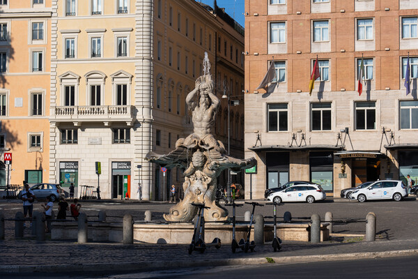 Triton Fountain at Piazza Barberini in Rome Picture Board by Artur Bogacki