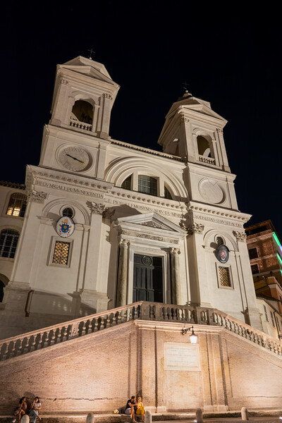 Trinita dei Monti Church at Night in Rome Picture Board by Artur Bogacki