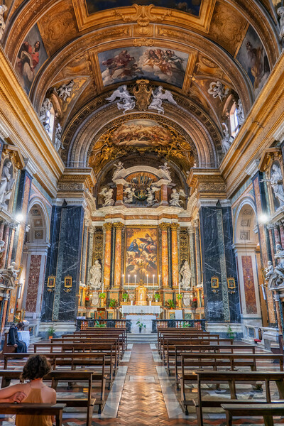 Church of Jesus and Mary Interior In Rome Picture Board by Artur Bogacki