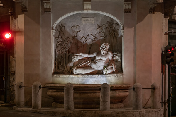 River Aniene Fountain at Night in Rome Picture Board by Artur Bogacki
