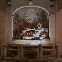 Buy canvas prints of River Aniene Fountain at Night in Rome by Artur Bogacki