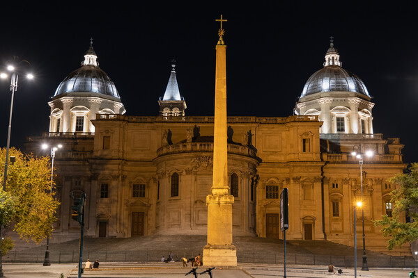 Santa Maria Maggiore Basilica And Obelisk In Rome Picture Board by Artur Bogacki