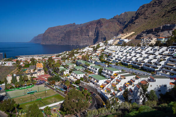 Los Gigantes Town And Cliffs In Tenerife Picture Board by Artur Bogacki