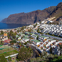 Buy canvas prints of Los Gigantes Town And Cliffs In Tenerife by Artur Bogacki