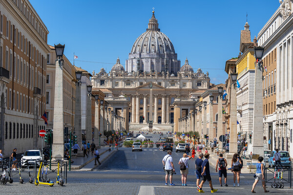 St Peter Basilica And Via della Conciliazione Picture Board by Artur Bogacki