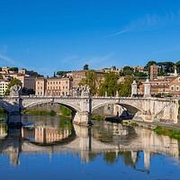 Buy canvas prints of Ponte Vittorio Emanuele II Bridge in Rome by Artur Bogacki