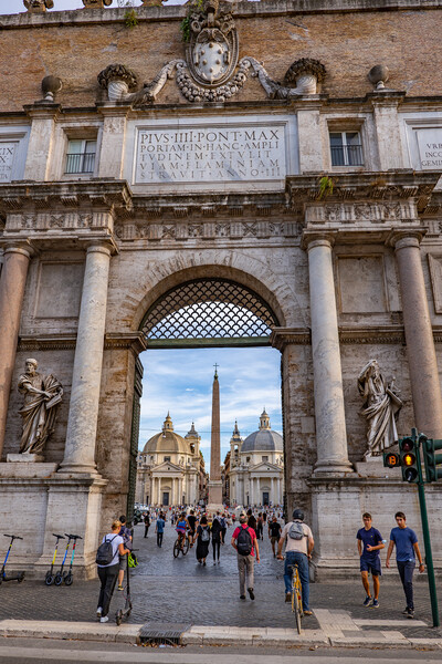 Porta del Popolo Gate In Rome Picture Board by Artur Bogacki