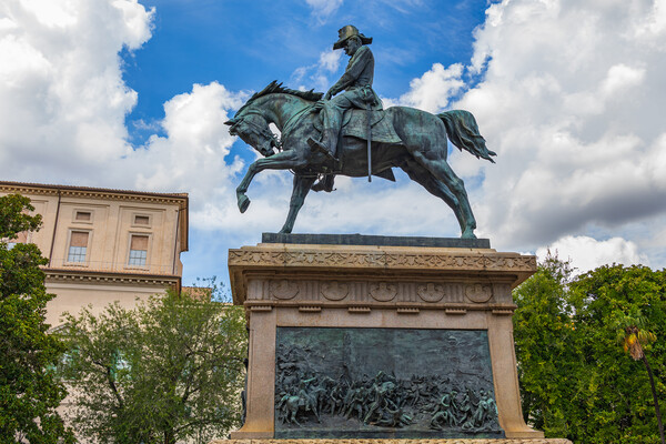 Carlo Alberto Equestrian Statue in Rome Picture Board by Artur Bogacki