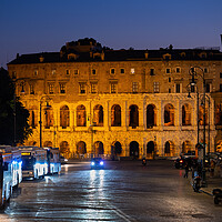 Buy canvas prints of Theatre of Marcellus at Night in Rome by Artur Bogacki