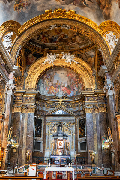 High Altar in San Silvestro in Capite Church Picture Board by Artur Bogacki