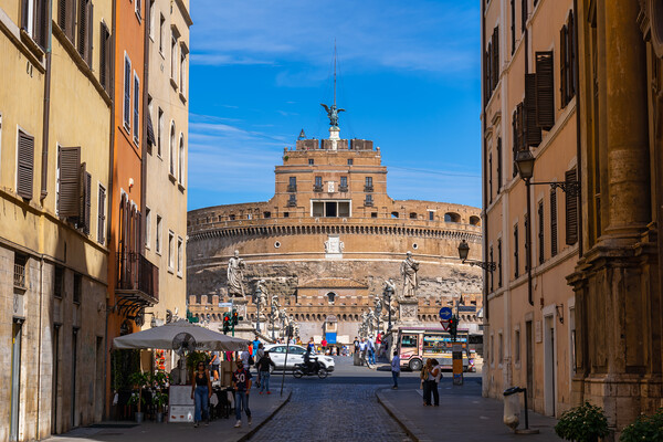 Street View To Castel Sant Angelo In Rome Picture Board by Artur Bogacki