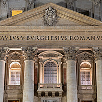 Buy canvas prints of St Peter Basilica Pediment And Pope Window by Artur Bogacki