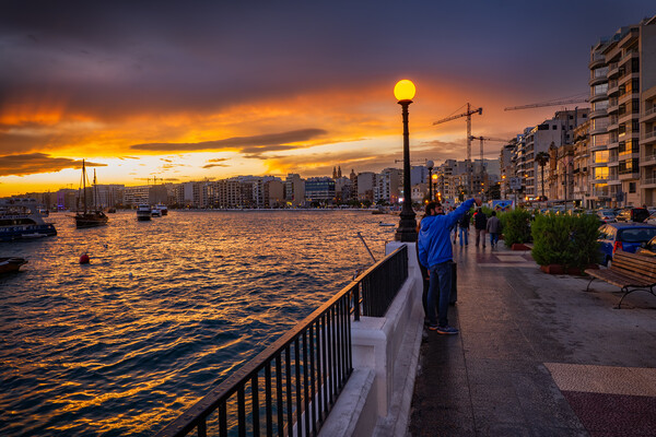 Sliema Waterfront in Malta at Sunset Picture Board by Artur Bogacki