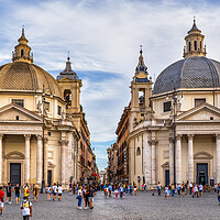 Buy canvas prints of Churches at Piazza del Popolo in Rome by Artur Bogacki