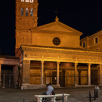 Buy canvas prints of Basilica of San Giorgio in Velabro at Night in Rome by Artur Bogacki
