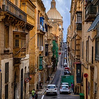 Buy canvas prints of Old Mint Street In Valletta City In Malta by Artur Bogacki