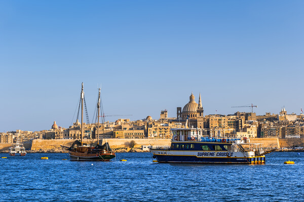 Valletta Skyline From Marsamxett Harbour Picture Board by Artur Bogacki
