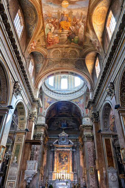 Church of San Rocco Baroque Interior in Rome Picture Board by Artur Bogacki