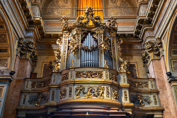 Organ in Church of San Rocco in Rome Picture Board by Artur Bogacki
