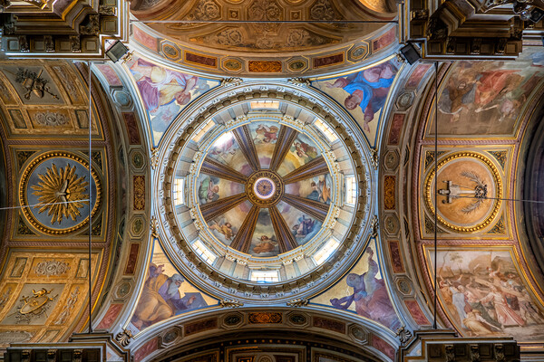 Church Of San Rocco Ceiling Dome In Rome Picture Board by Artur Bogacki