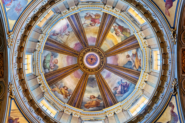 Church Of San Rocco Dome Frescoes In Rome Picture Board by Artur Bogacki