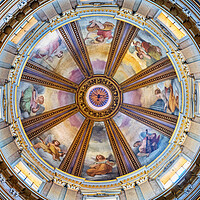 Buy canvas prints of Church Of San Rocco Dome Frescoes In Rome by Artur Bogacki