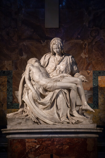 Jesus And Mary Pieta Sculpture By Michelangelo Picture Board by Artur Bogacki