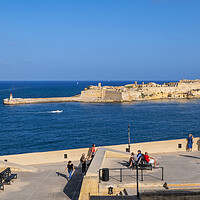 Buy canvas prints of Valletta Seaside Terrace And Fort Ricasoli In Malta by Artur Bogacki